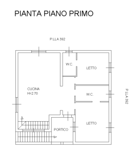 planimetria CASA SINGOLA IN VENDITA ALL'ASTA IN MARINA VELCA, TARQUINIA (VT) - 1