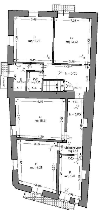 planimetria TRILOCALE IN VENDITA ALL'ASTA IN VIA PERSA SALICE, MESSINA (ME) - 1