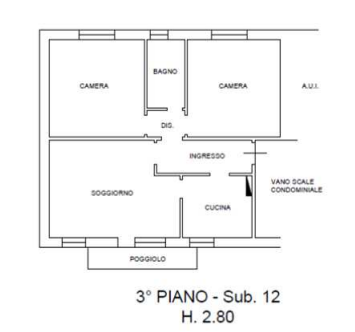 planimetria TRILOCALE IN VENDITA ALL'ASTA IN VIA S. ROCCO, THIENE (VI) - 1
