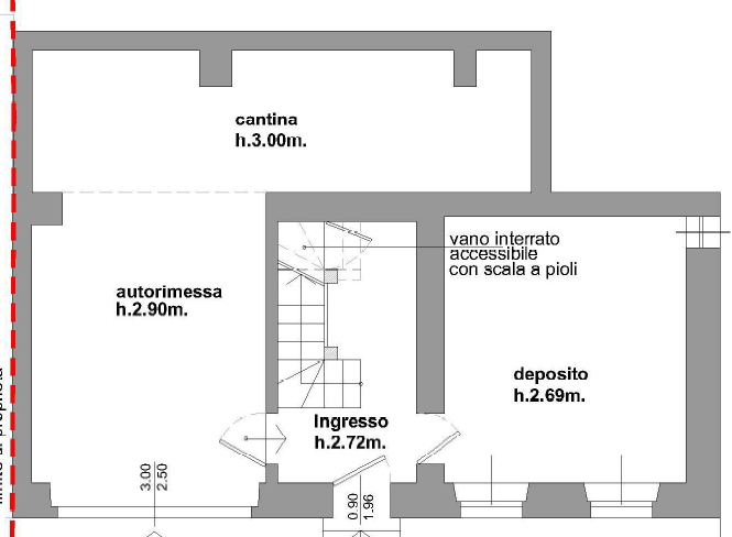 planimetria CASA SINGOLA IN VENDITA ALL'ASTA IN VIA MONTE RITE, VALLE DI CADORE (BL) - 1