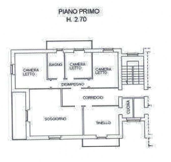 planimetria QUADRILOCALE IN VENDITA ALL'ASTA IN VIA STRADA SELVA, VILLAVERNIA (AL) - 1