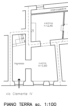 planimetria CASA SINGOLA IN VENDITA ALL'ASTA IN VIA CLEMENTE, SCURCOLA MARSICANA (AQ) - 1