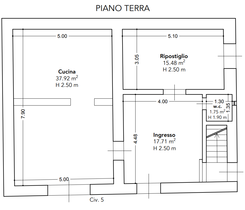 planimetria CASA SINGOLA IN VENDITA ALL'ASTA IN CORTILE OLIVETANI, C. SCLAFANI (PA) - 1