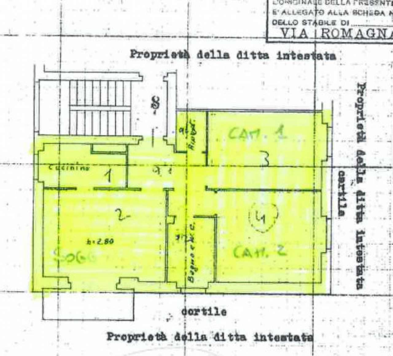 planimetria TRILOCALE ALL'ASTA IN VIA ROMAGNA 19, MONZA (MB) - 1