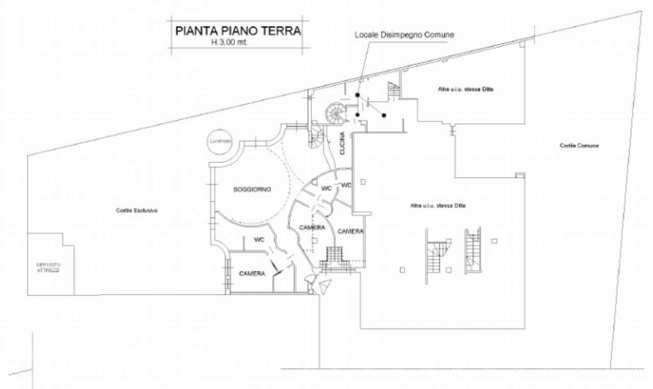 planimetria COMPENDIO COMPOSTO DA TRE APPARTAMENTI IN STRADA S. MAURO, TORINO (TO) - 1