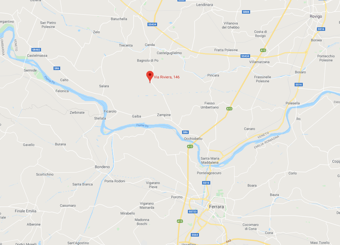 planimetria CASA A DUE PIANI CON GIARDINO ALL'ASTA IN VIA RIVIERA, FRAZ.RUNZI, BAGNOLO DI PO (RO) - 1