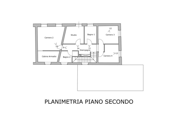 planimetria PORZIONE DI FABBRICATO ALL'ASTA IN VIA PONTE CARTIERE, GUALDO TADINO (PG) - 1