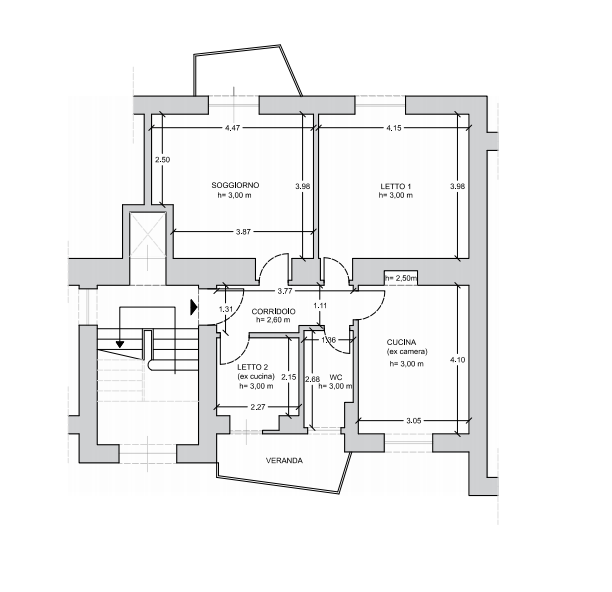planimetria TRILOCALE ALL'ASTA IN VIA SAVERIO DAMIANI, BARI (BA) - 1