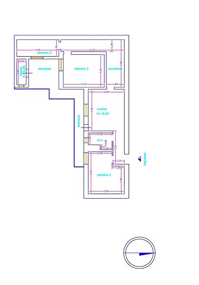 planimetria TRILOCALE ALL'ASTA IN VIA GIOVANNI TAPPIA, NAPOLI (NA) - 1