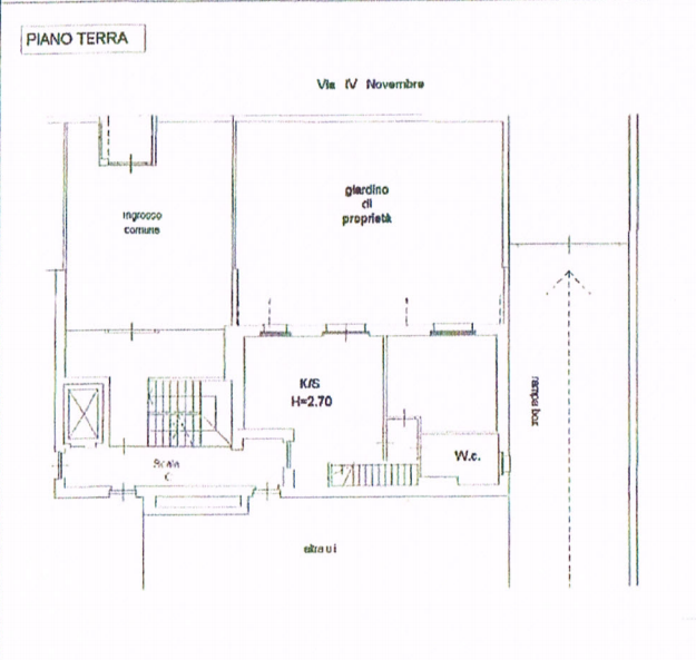 planimetria BILOCALE CON GIARDINO E CANTINA ALL'ASTA IN VIA IV NOVEMBRE, CUSANO MILANINO (MI) - 1
