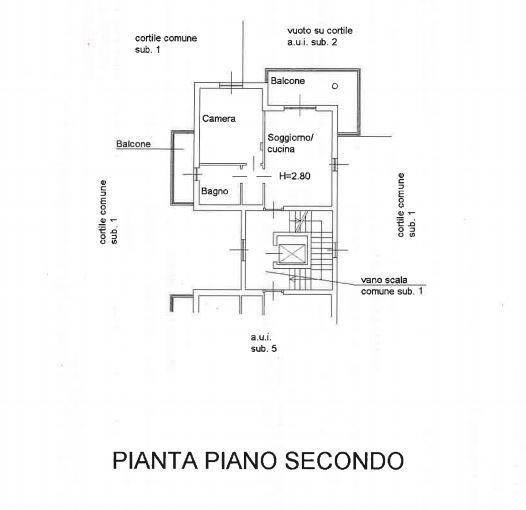 planimetria BILOCALE CON GARAGE SINGOLO ALL'ASTA IN VIA PIERSANTI MATTARELLA, CORBETTA (MI) - 1