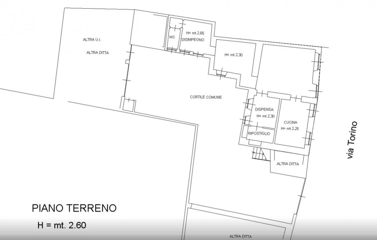 planimetria EDIFICIO CON DUE APPARTAMENTI E DEPOSITO ALL'ASTA IN VIA TORINO, BALANGERO (TO) - 1