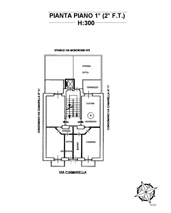 planimetria BILOCALE CON CANTINA ALL'ASTA IN VIA CIAMARELLA, TORINO(TO) - 1