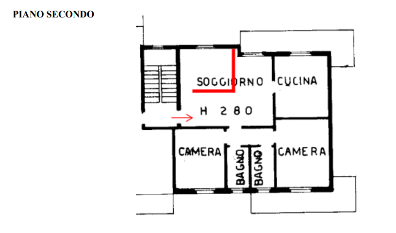 planimetria TRILOCALE CON CANTINA E BOX ALL'ASTA IN VIA DE GASPERI, RIOZZO - CERRO AL LAMBRO (MI) - 1