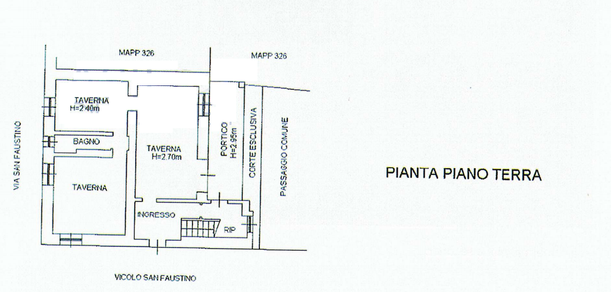 planimetria CASA INDIPENDENTE SU TRE PIANI ALL'ASTA IN VICOLO SAN FAUSTINO, MANERBIO (BS) - 1