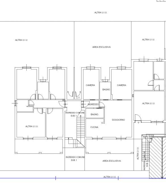 planimetria AMPIO TRILOCALE CON CORTE, BOX E CANTINA ALL'ASTA IN REGIONE PRALUNGO, LA CASSA (TO) - 1