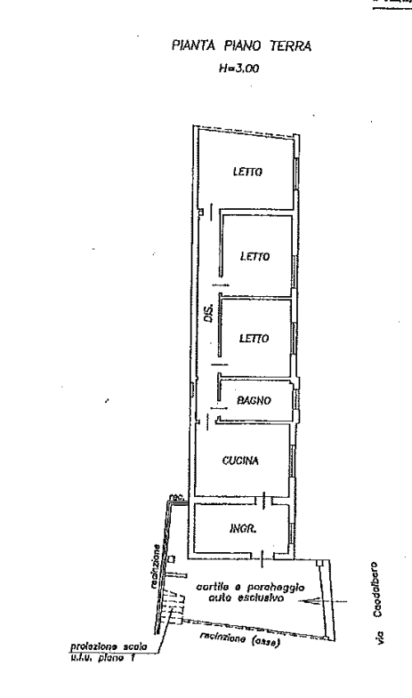 planimetria CASA BIFAMIALIARE ALL'ASTA IN VIA CAODALBERO, CASALE DI SCODOSIA (PD) - 1