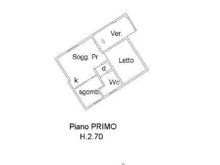 planimetria BILOCALE CON GIARDINO ALL'ASTA IN LOC. LU LAMONI, RESIDENCE MIRICE, AGLIENTU (SS) - 1