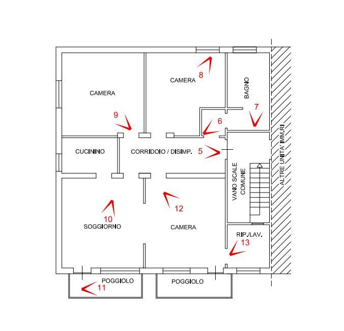 planimetria QUADRILOCALE CON GARAGE ALL'ASTA IN VIA CORNALE, ARZIGNANO (VI) - 1