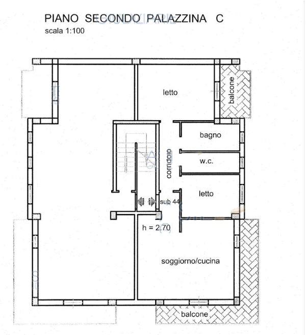 planimetria TRILOCALE CON SOFFITTA ALL'ASTA IN VIA ALESSADNRO TORLONIA, LUCO DEI MARSI (AQ) - 1