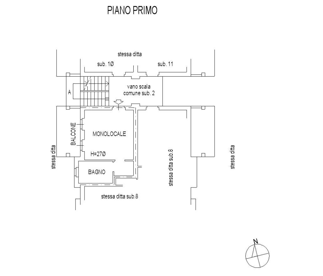 planimetria MONOLOCALE CON BOX ALL'ASTA IN VIA SAN GIUSEPPE, BELLUSCO (MB) - 1
