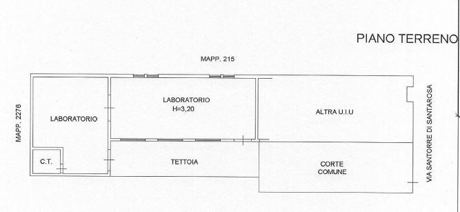 planimetria LOCALE COMMERCIALE - OFFICINA ALL'ASTA IN VIA SANTORRE DI SANTAROSA, VIGEVANO (PV) - 1