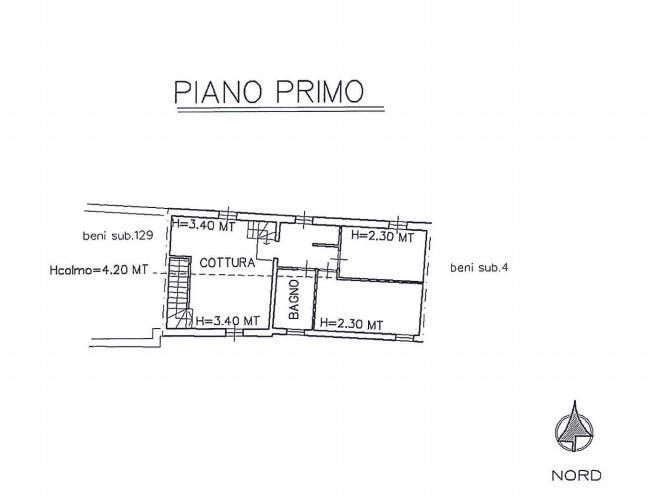 planimetria TRILOCALE CON BOX ALL'ASTA IN VIA FORESTA, TRAVAGLIATO (BS) - 1