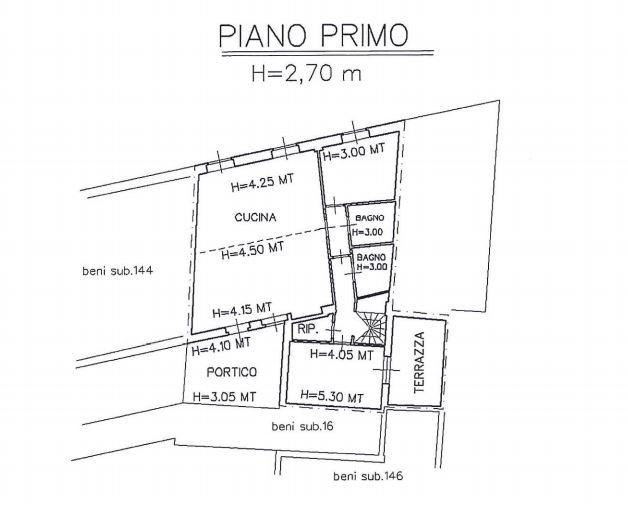 planimetria TRILOCALE CON SOTTOTETTO, BOX E 2 POSTI AUTO ALL'ASTA IN VIA FORESTA, TRAVAGLIATO(BS) - 1