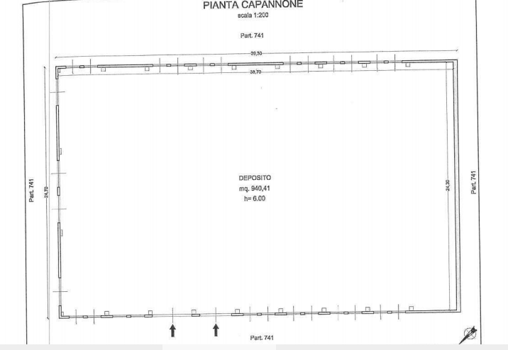 planimetria CAPANNONE CON UFFICI ALL'ASTA IN STRADA PROVINCIALE 6 APPULA, AVIGLIANO (PZ) - 1