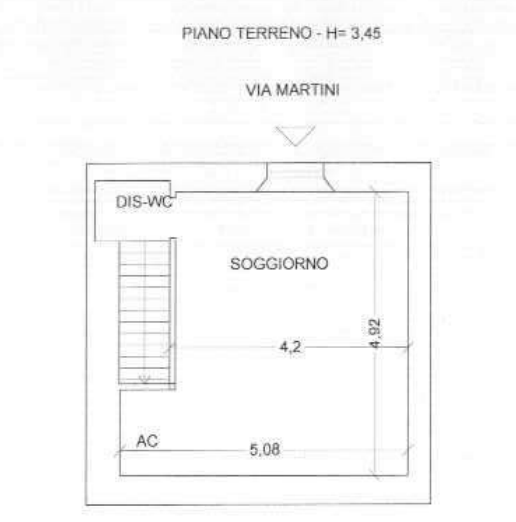 planimetria ABITAZIONE INDIPENDENTE DA RISTRUTTURARE ALL'ASTA IN VIA MARTINI, CARLOFORTE (SU) - 1