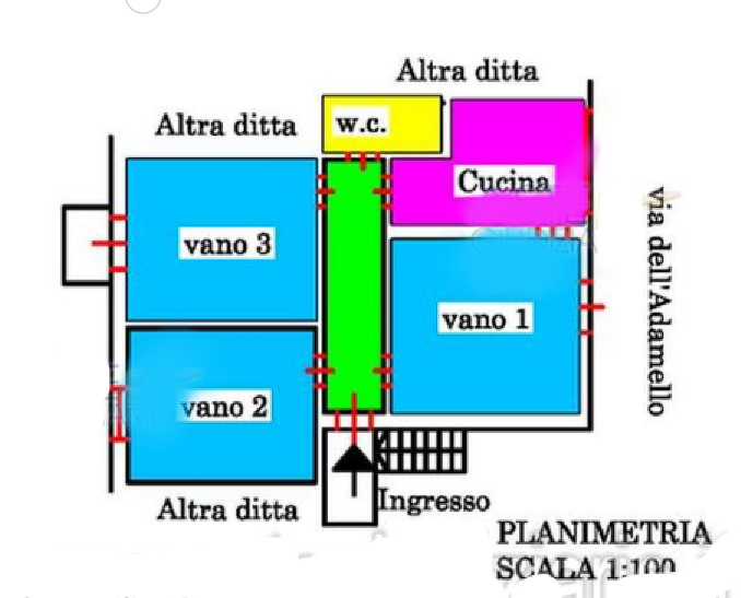 planimetria TRILOCALE ALL'ASTA IN VIA DELL'ADAMELLO, CATANIA (CT) - 1