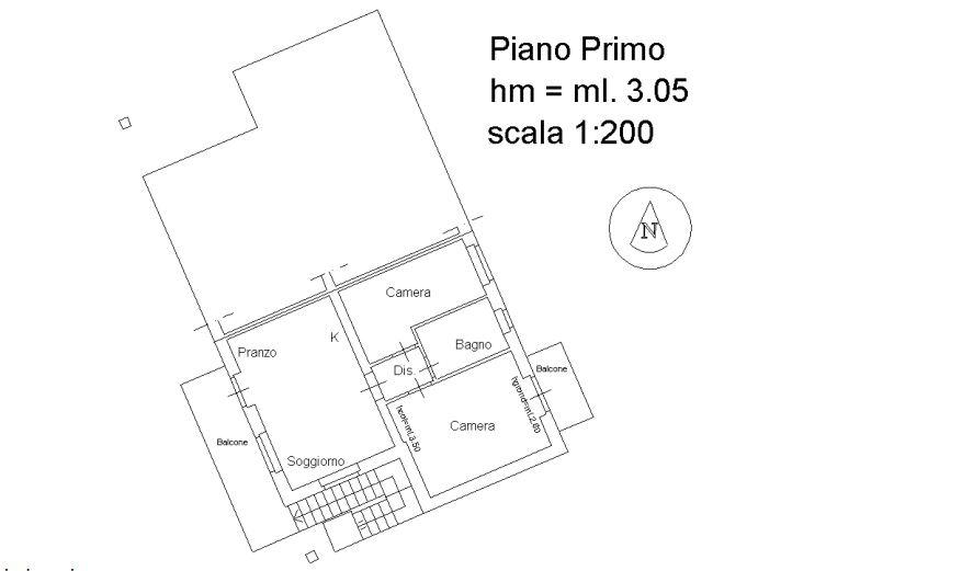 planimetria TRILOCALE CON ACCESSORI ALL'ASTA IN VIA MONTALECCHIO, FIUMALBO (MO) - 1