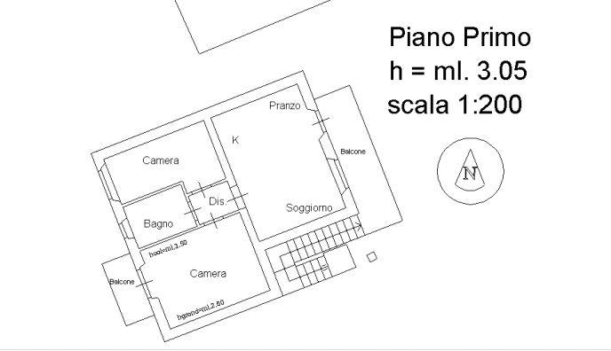 planimetria TRILOCALE CON ACCESSORI ALL'ASTA IN VIA MONTALECCHIO, FIUMALBO (MO) - 1