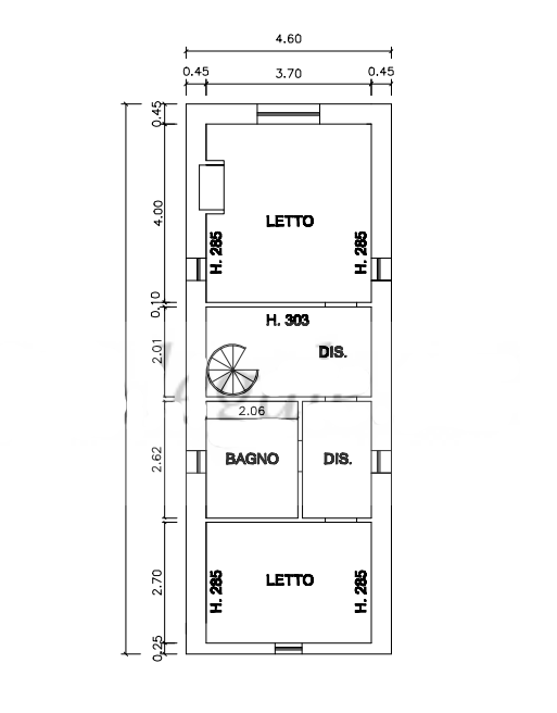 planimetria CASA SINGOLA CON ACCESSORI ALL'ASTA IN LOCALITA' BARACCHINA, VERNASCA (PC) - 1