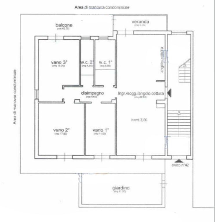 planimetria APPARTAMENTO CON GIARDINO ALL'ASTA IN VIA SAN GIACOMO, ACI CATENA (CT) - 1