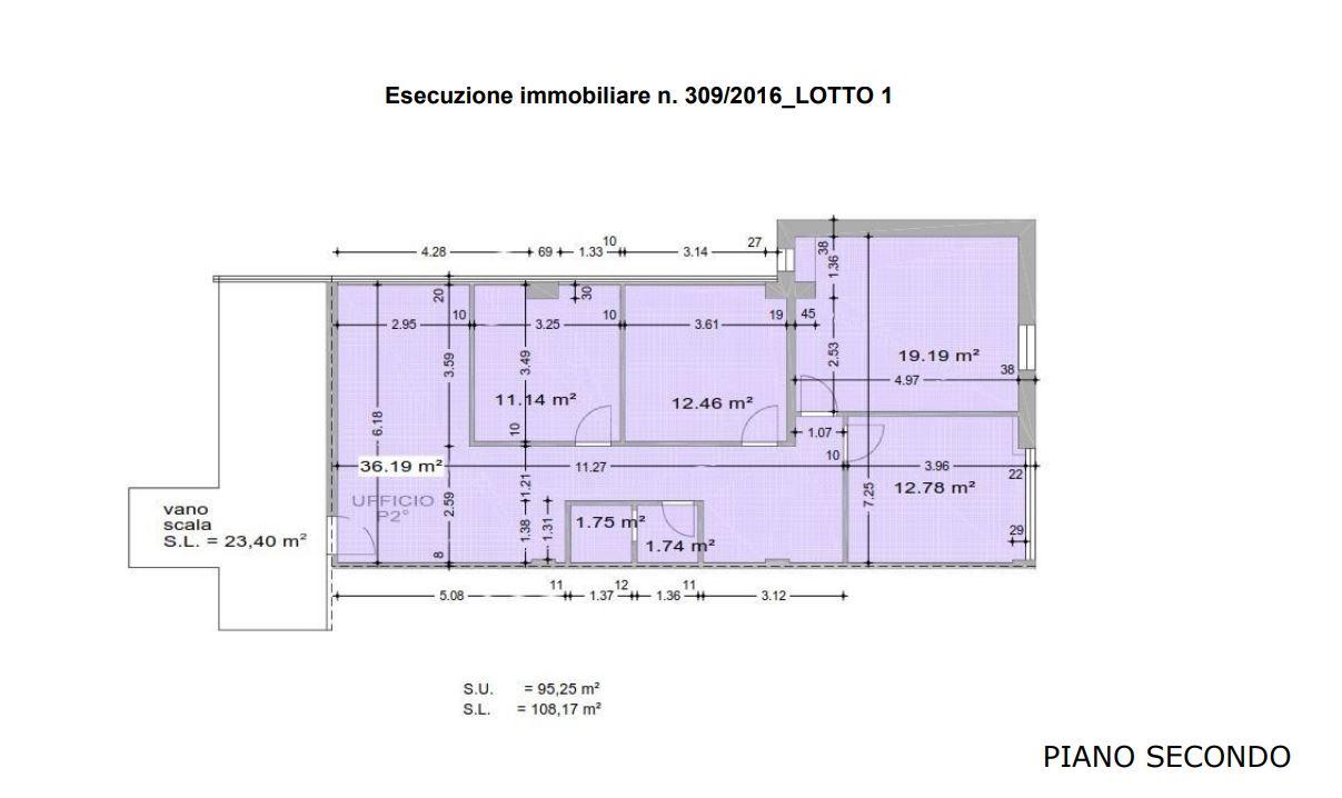 planimetria UFFICIO CON BOX ALL'ASTA IN VIA KENNEDY, ARZIGNANO (VI) - 1