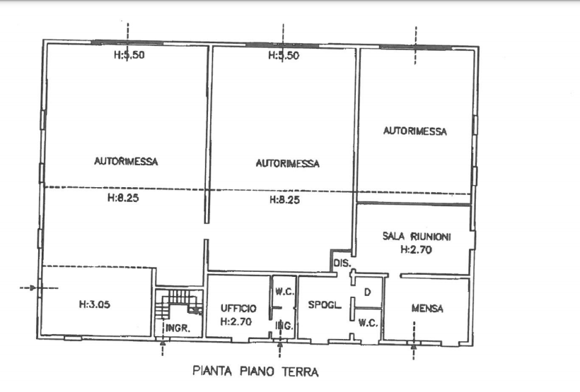planimetria AUTORIMESSA CON UFFICI ALL'ASTA IN VIA CARPI RAVARINO, SOLIERA (MO) - 1