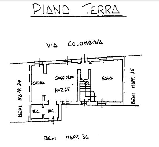 planimetria ABTAZIONE INDIPENDENTE CON ACCESSORI ALL'ASTA IN VIA COLOMBINA, MALEO (LO) - 1
