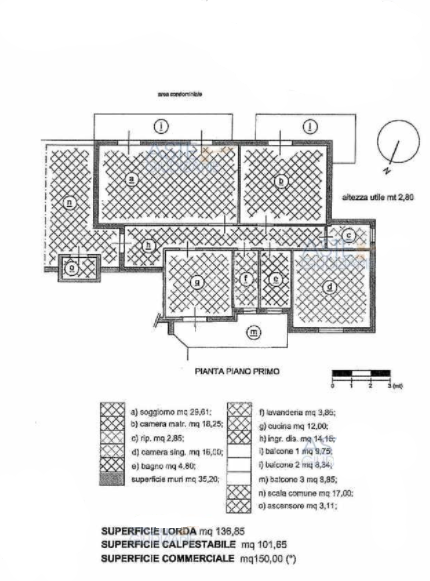 planimetria TRILOCALE CON ACCESSORI ALL'ASTA IN LARGO MATTEOTTI, CARLENTINI (SR) - 1