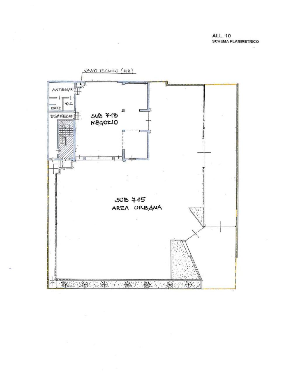 planimetria LOCALE COMMERCIALE CON PARCHEGGIO ALL'ASTA IN VIA PROVINCIALE, DALMINE (BG) - 1
