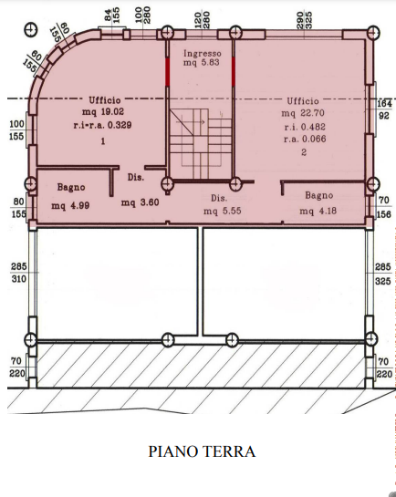 planimetria MAGAZZINO CON UFFICI E ACCESSORI ALL'ASTA IN VIA II GIUGNO, BAGNARA DI ROMAGNA (RA) - 1