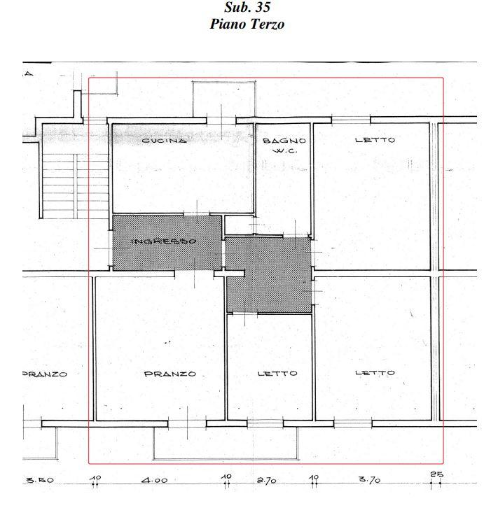 planimetria APPARTAMENTO CON BOX ALL'ASTA IN VIA ADAMELLO, CARPI (MO) - 1