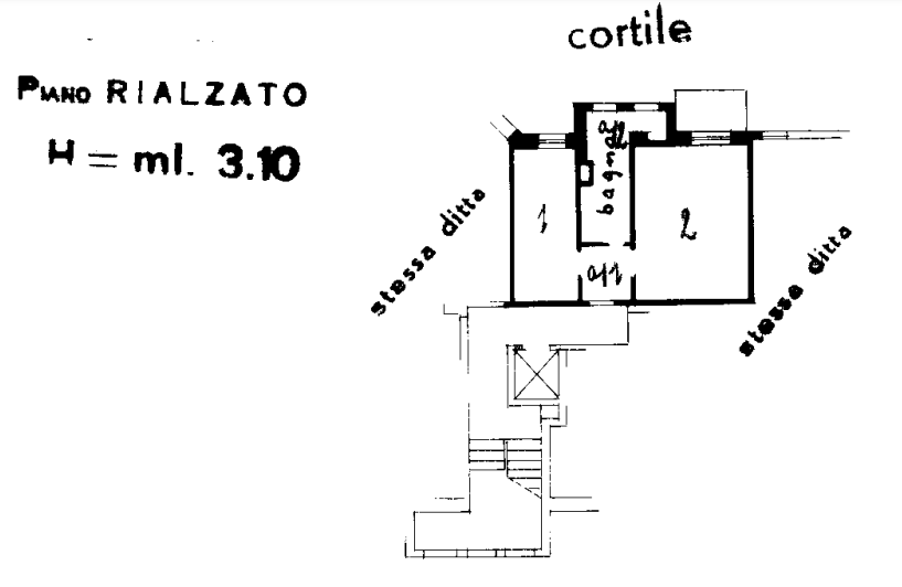 planimetria BILOCALE CON BALCONE E CANTINA ALL'ASTA IN VIA CAPRI, MILANO (MI) - 1