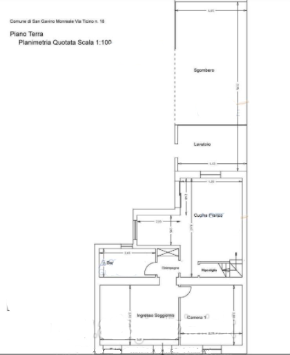 planimetria CASA SINGOLA CON ACCESSORI ALL'ASTA IN VIA TICINO, SAN GAVINO MONREALE (SU) - 1