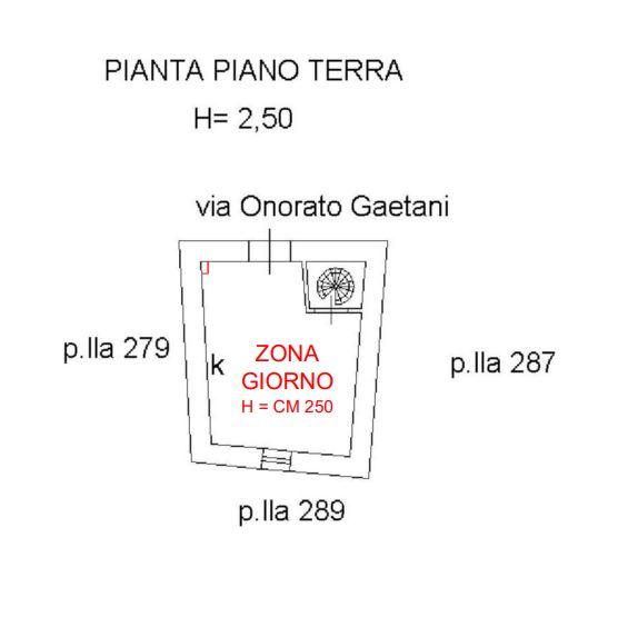 planimetria APPARTAMENTO SU TRE LIVELLI ALL'ASTA IN VIA ONORATO II GAETANI, FONDI (LT) - 1