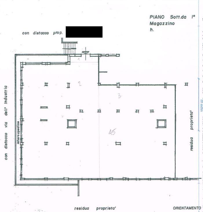 planimetria LOCALE COMMERICALE CON PARCHEGGIO ALL'ASTA IN VIA FONTANA DELL'OSTE, COLLEFERRO (RM) - 1