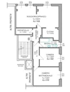 planimetria TRILOCALE CON ACCESSORI ALL'ASTA IN VIA CAVOUR, CASATENOVO (LC) - 1