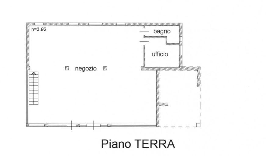 planimetria LOCALE COMMERCIALE CON ACCESSORI ALL'ASTA IN VIA FRATELLI CERVI, MORROVALLE (MC) - 1