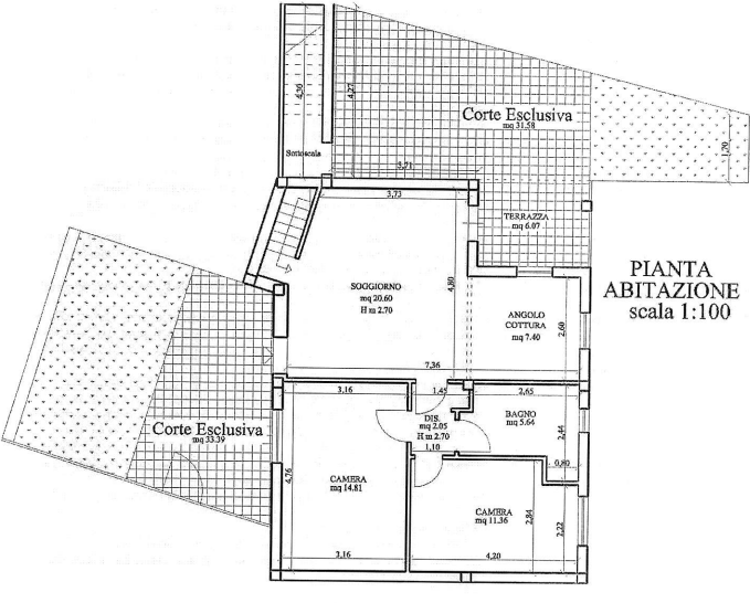 planimetria TRILOCALE ALL'ASTA CON ACCESSORI IN VIA DEL SALTECCHIO, ROCCASTRADA (GR) - 1