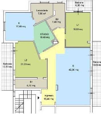 planimetria APPARTAMENTO CON ACCESSORI ALL'ASTA IN VIA DEI BIZANTINI, LAMEZIA TERME (CZ) - 1